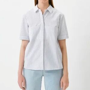 💯 Authentic Emporio Armani Striped Short-Sleeve Poplin Shirt